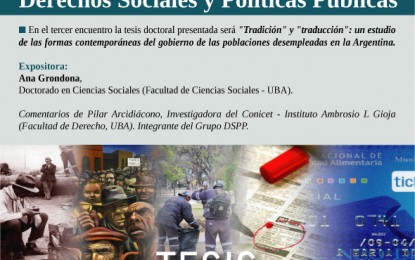 Ciclo Permanente de Tesis “Tradición” y “traducción” – Martes 2 de septiembre de 2014 de 17 a 19.30 hs.