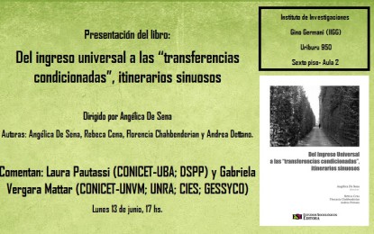 Presentación del libro «Del ingreso ciudadano a las transferencias condicionadas, itinerarios sinuosos», dirigido por Angélica De Sena