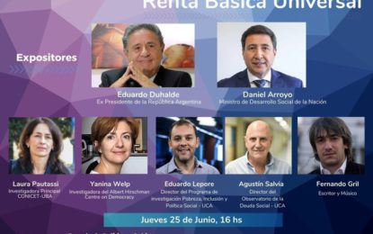 Participación de Laura Pautassi en la Mesa de Debate Renta Básica Universal. Escuela de Política y Gobierno UCA