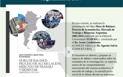 Seminario DESC: Lindemboim y Salvia «Hora de Balance: Proceso de acumulación, mercado de trabajo y bienestar en Argentina 2002-2014»